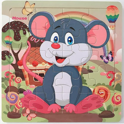 Puzzles for Kids Ages 3-5 Year Old 20 Piece Colorful Wooden Puzzles Set of 6 Vibrant Theme Brain Development Learning Toys Set for Boys and Girls (6 Puzzles)
