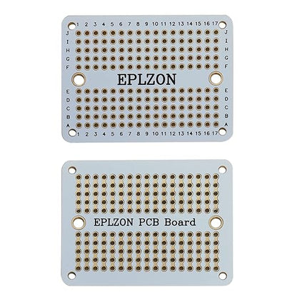 Solderable Breadboard PCB Board Gold-Plated Solder Breadboard for DIY Electronics Projects Apply to Arduino Soldering Projects 3.5"x2.05" (5 Pack + 2 Mini Board, White)