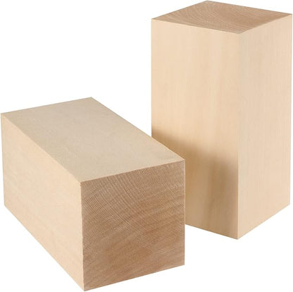 6 Pack Basswood Block, 6 x 3 x 3 Inch Basswood Carving Blocks, Large Unfinished Wooden Carving Block for Crafts Carving and Whittling