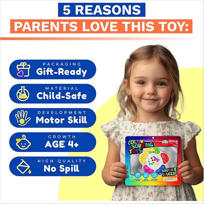 Color Sorting Toy Perfect for Fine Motor Skills Toys for 3 4 5 Years Old Toddler Montessori Travel Toys Sensory Toy for Toddler Preschool Gift for Calm Down Color