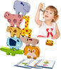 Wooden Animal Puzzles for Toddlers - Sorting & Stacking Montessori Toys for 3 4 5 Year Old Boys Girls, Kids Educational Learning Toys Gift (10pcs Animals)