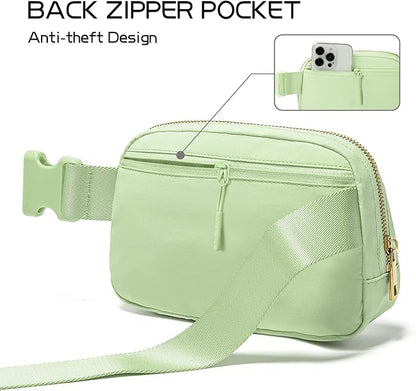 Gitus Gifts for 8 9 10 11 12 Year Old Girls Belt Bag Fanny Pack Crossbody Bags with Initial Letter Patch Cute Stuff Birthday Gifts for Teen Girls Women Personalized Trend Stuff (Light Green-I)