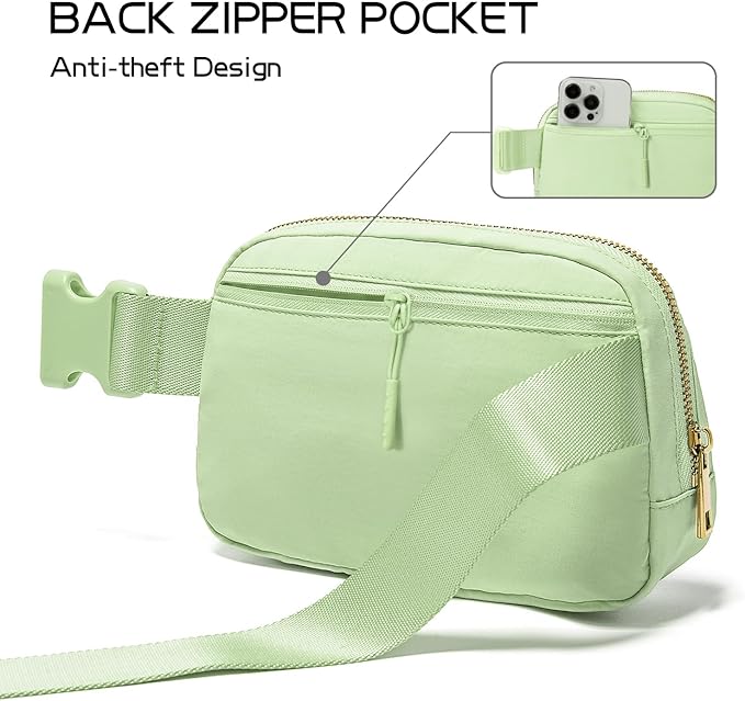 Gitus Gifts for 8 9 10 11 12 Year Old Girls Belt Bag Fanny Pack Crossbody Bags with Initial Letter Patch Cute Stuff Birthday Gifts for Teen Girls Women Personalized Trend Stuff (Light Green-B)