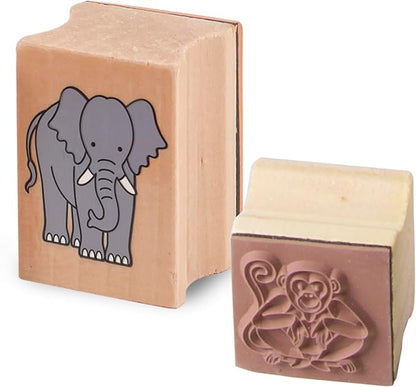 Melissa & Doug Stamp-a-Scene Stamp Set: Rain Forest - 20 Wooden Stamps, 5 Colored Pencils, and 2-Color Stamp Pad