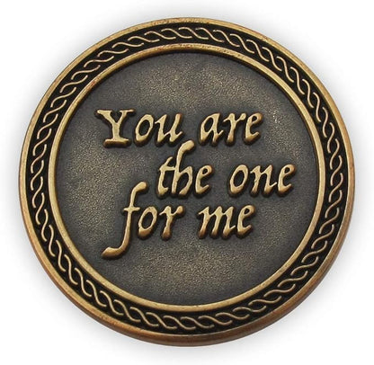 Romantic Love Expression Antique Gold Plated Pocket Coin for Date Night, You are The One for Me, I Need You by My Side, Love Gift for Men & Women, from Him or Her