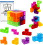 Magnetic Building Blocks Magic Magnetic 3D Puzzle Cubes, Set of 7 Multi Shapes Magnetic Blocks with 54 Guide Cards, Intelligence Developing and Stress Relief Fidget Toys