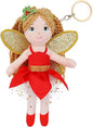 June Garden 7" Enchanted Garden Fairy Doll Orla - Plush Soft Keychain for Girls - Red