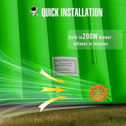 Inflatable Sports Tunnel Entrance with Built-in Blower – Advertising & Event Archway for Exhibitions, Shops, Supermarkets & Schools (Green, 16x10x10Ft)