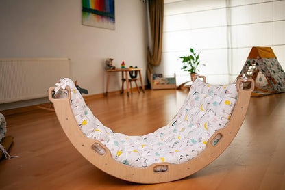 Climbing Arch Cushion Only | Cushion for Toddler Climbing Arch | Montessori Rocker | Toddler Floor Pillow for Kids (Flamingo)