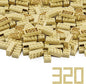 Feleph 2x4 Bricks Tan 320 Pieces Parts Khaki Classic Building kit Creative Play Set Basic Blocks Toy Accessories Compatible with 3001 Major Brands (Tan)