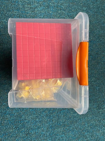 Base Ten Blocks Set - 121PCs Base 10 Set Learning Math Manipulative Teach Kids Volume, Place Value and Number Concepts for Early Counting Math in School or Home