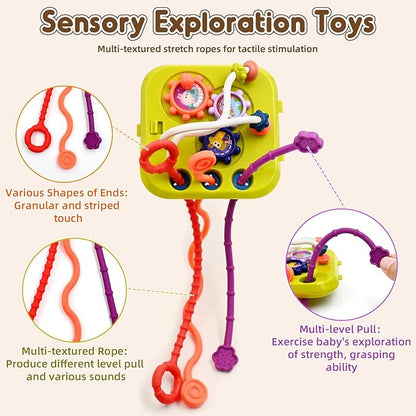 AiTuiTui Multifunction Baby Sensory Montessori Activity Cube Toys, Shape Sorter Early Learning Educational Interactive Toys for Infant Toddlers Boy Girl, Birthday Gifts Christmas Stocking Stuffers