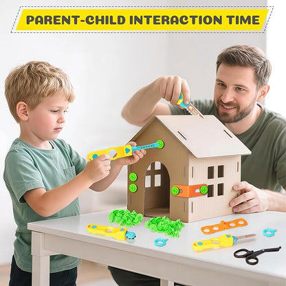 Cardboard Cutter Tools for Kids, Cardboard Construction Kit for Age 5 6 7 8+, Creative STEM Educational Toys for Family, Team Activities, Classroom Learning, Birthday for Boy Girl