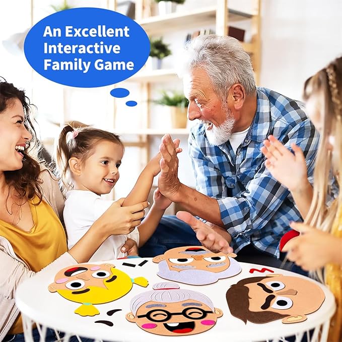 WOBOX 1Set Emotion Learning Felt Board Set for Kids, Montessori Sensory Toys, Interactive Storytelling Kit with 6 Facial Expressions, Early Education Tool for Toddlers