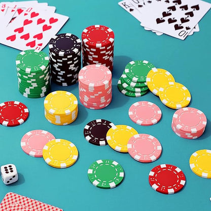 100 Pcs 11.5 Gram Poker Chips ABS Monte Carlo, 40 mm Bingo Chips Tokens Markers Blank Counting Bulk for Blackjack, and Card Night Poker Games