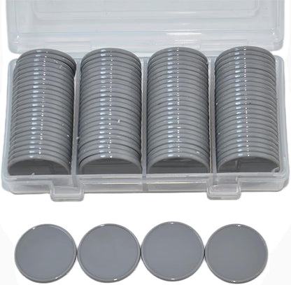 Smartdealspro Set of 100 1 Inch Opaque Plastic Learning Counters Mini Poker Chips Game Tokens with Storage Box (Dark Grey)