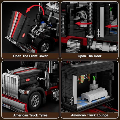 Mould King Semi Truck Toys Building Sets, Collectible Trucks Vehicle Trailer Model Build and Display, 10037 STEM Project Blocks Kits Decor for Adults and Aged 14+ (1797 Pieces)