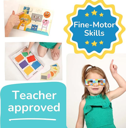 TOYVENTIVE Books, Toddler Flash Cards, and Puzzles – Educational Toys and Birthday Gifts for 1, 2, 3 Year Old Girl, Preschool Learning Activities and Games, Colors, Shapes, Letters, Numbers