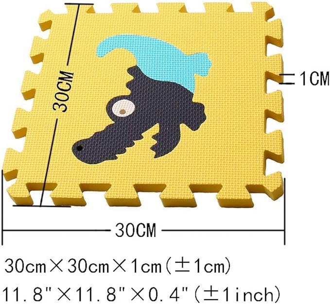 MQIAOHAM® 18 Pieces Puzzle Play Mats, Soft Baby Play Mat, Kids Interlocking Foam Floor Tiles, Toddlers Carpet Playmats Animal G301018-P051HBH