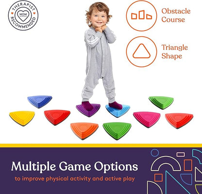 Special Supplies 10 Stepping Stones for Kids Indoor and Outdoor Balance Blocks Promote Coordination, Balance Strength Child Safe Rubber, Non-Slip Edging
