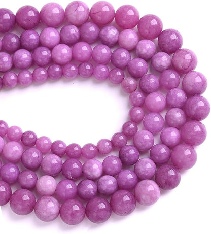 6MM 60PCS Purple Lepidolite Mica Stone Loose Beads for Jewelry Making DIY Bracelet Necklace