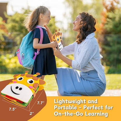 Busy Book for Toddlers 1-3, Montessori Sensory Toys for Kids Age 1-3, Preschool Learning Activities Fine Moto Skills and Early Developmental Education, Ideal for Educational Travel Toys.