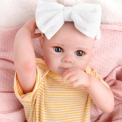 Jirachi Lifelike Reborn Baby Dolls, Real Life Full Body Newborn Baby Girl, 18 Inch Realistic Reborn Baby with Accessories for Girls Yellow