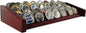 8 Rows Military Challenge Coin Display Stand - Holds 60-70 Coins, Solid Wood Army Police Coin Rack Display Holder for Desktop, Mahogany
