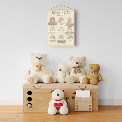 Boat Wades Feelings Wheel Poster Hanger Frame For Therapy Office,Emotion Wheel Mental Health Wooden Poster Hangers 12x16 Inch,Feelings Chart Wall Art For Nursery School Calming Corner Kids Room