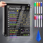 Acrylic Magnetic Chore Chart for Kids, Chore Board, Dry Erase Chore Chart, 12"x9.5" Transparent Erasable Reward Chart for Teens and Adults Chore Checklist with 6 Markers and Towel