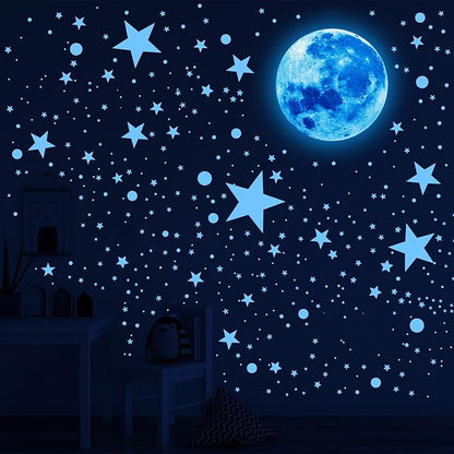 492Pcs Glow in The Dark Stars for Ceiling Glow in The Dark Moon and Space Wall Decals Glowing Galaxy Universe Planet Wall Stickers Ceiling Stars Glow in Dark Kids Boys Bedroom Living Room Decor