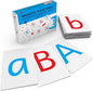 Magnetic Big Montessori Alphabet ABC Flash Cards - 52 Sturdy Uppercase & Lowercase Large Letters, Black - for Classroom Teachers, Homeschool, ESL, Kids and Adults