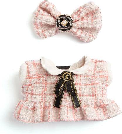 Premium Doll Clothes for Labubu - Luxury Chic Style Set for 17cm Dolls, Doll Outfit for Display, Collectors, Gift - Cute Miniature Fashion Accessories - Pink Camellia (No Dolls)