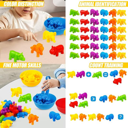 Skrtuan Counting Animal Montessori Toys for Kids 3-8 Years Old - Preschool Learning Activities with Sensory Math Games, Toddler Educational Gift for Boys & Girls Ages 3-5 Birthday