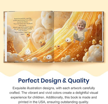 ELFINK Personalized Children Story Books - Popcorn Kingdom Adventures - Customized Name & Photo - Baby Gifts - Children Bedtime Story (Soft Cover)