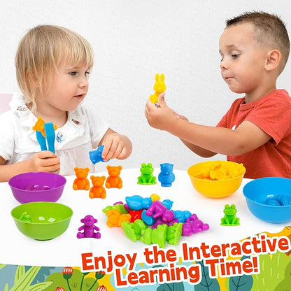 Color Sorting Toys for Toddlers,Counting Animals Matching Games Montessori Educational Preschol Toddler Learning Activities Sensory Traning Toys Gift for 3+ Year Old Boys Girls