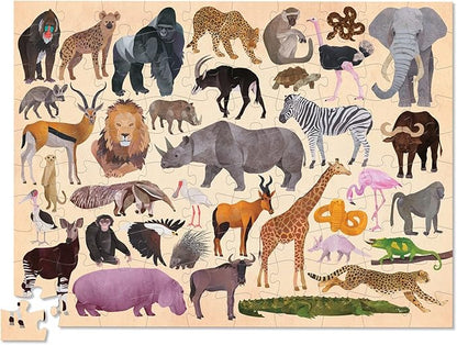 Crocodile Creek 100-Piece Jigsaw Puzzle for Kids Ages 5 and Up - Fun and Educational Table or Floor Puzzles - Storage Canister with Handle - Dinosaurs - 14” x 19” Finished
