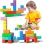 Large Magnetic Blocks Travel,56PCS 1.34in Building Blocks for Toddlers 3-5,Magnet Cubes for Toddlers,Sensory Montessori Toys Sets Learning Construction Squares Stem Toys for Boy,Girl,Kids,Kit,Gift,4-8