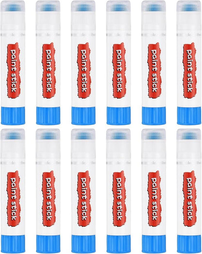 PATIKIL Tempera Paint Sticks, 12 Pcs Solid Tempera Paints Sticks Washable Bulk Markers Pen Quick Drying for Artists Beginners Art Supplies, Light Blue