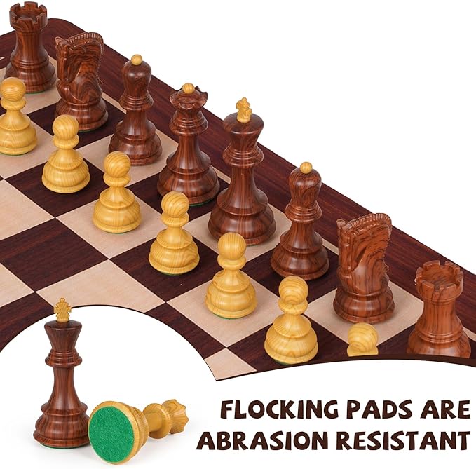 20'' Tournament Chess Set Foldable Silicone Chess Board Game Chess Pieces 3.8'' King Height Portable Travel Roll up Chess Game Set for Adults and Kids with Storage Bag Family Board Game