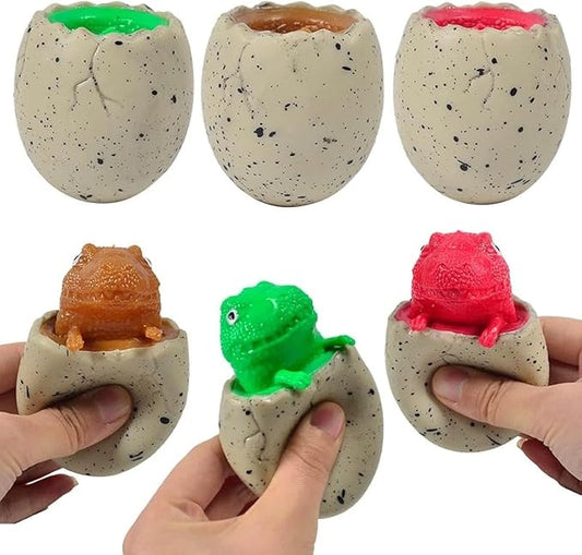 3 PCS Set Squeeze Toys Squishes Toy Decompression Colorful Evil Dinosaur Pop Out Eggs Squeeze Toys,Sensory Fidget Toys,Stress Relief for Kids & Adult Tricky Funny Novelty Toy