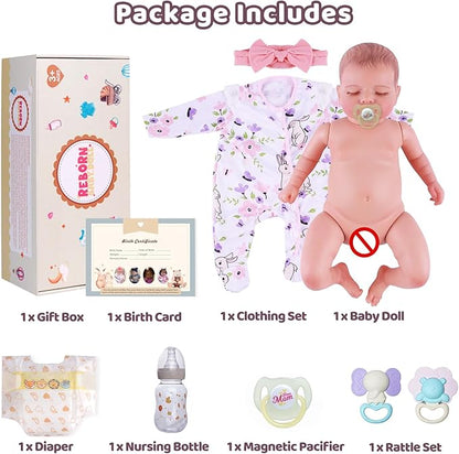BABESIDE 20-Inch Lifelike Reborn Baby Doll with Vinyl Body – Realistic Poseable Newborn Doll with Accessories for 3+ Year Old Girls – Perfect for Pretend Play and Collecting