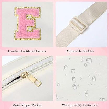 YOOLIFE Best Friends Gifts for Women - Friendship Gifts for Women, Gifts for Friends Women, Gifts for Friends, White Initial Crossbody Bag Belt Bag for Women F, Beige
