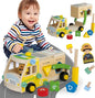 Wooden Recycling Truck Toy Take-Apart Garbage Sorting Truck