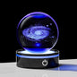 3D Galaxy Model Crystal Ball Led Lamp Base - Space Decor World Globe Planets Sphere Night Light 80mm 3.15 Inch - Solar System Decor Best Birthday Astronomy Gifts for Men Physics Science Teacher