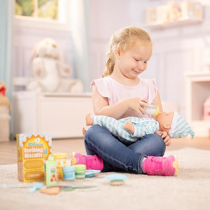 Melissa & Doug Mine to Love Mealtime Play Set for Dolls with Bottle, Pretend Baby Food Jars, Snack Pouch, More (24 pcs)