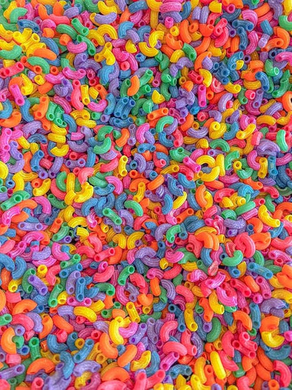 4 Cups of Rainbow Pasta Sensory Bin Filler for Sensory Table - Elbow Noodles