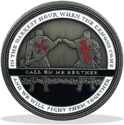 Armor of God Challenge Coin Knights Templar Oath Coin for Religious Collectible Gift (Pack of 3)