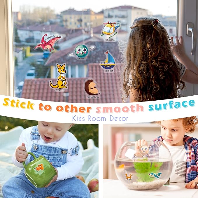 Reusable 4-Set Sticker Books for Toddlers 2-4, Toy Stickers Pad Reusable Sticker Books for Toddlers 1-3 Fashion Activity, Birthday Gift Toy for Girl Boy(Animals, Dinosaurs, Space, Vehicles)