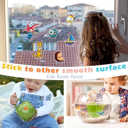 Reusable 4-Set Sticker Books for Toddlers 2-4, Toy Stickers Pad Reusable Sticker Books for Toddlers 1-3 Fashion Activity, Birthday Gift Toy for Girl Boy(Animals, Dinosaurs, Space, Vehicles)